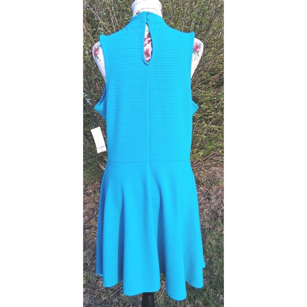 NWT Decree Womens XL Fit & Flare Mini Dress Teal Spring Festival Summer - Picture 2 of 11